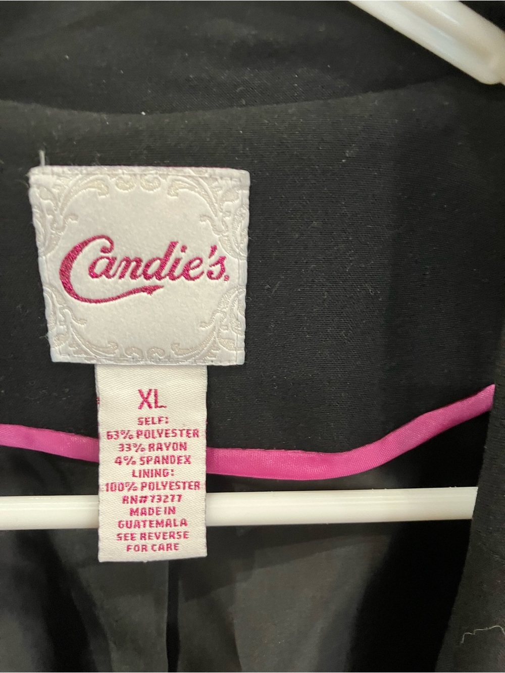 Candie's Black Jacket with Pink Trim